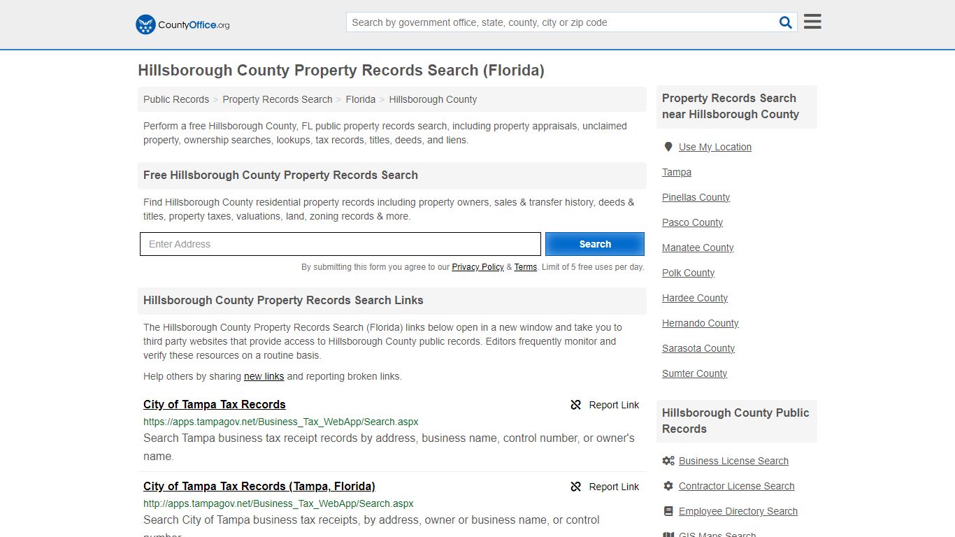 Hillsborough County Property Records Search (Florida) - County Office